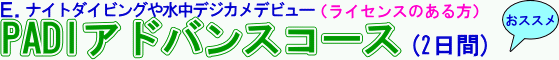 �г����θ������ӥ󥰡��饤���󥹥������롡PADI���ɥХ󥹤إ����ӥ󥰥饤���󥹤򥹥ƥåץ��åפ��륳����